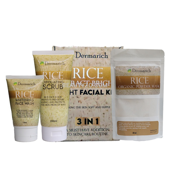 Dermarich Rice Extract Bright Facial Kit 3 in 1