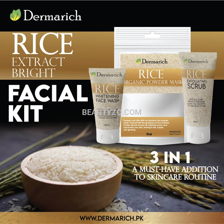 Dermarich Rice Extract Bright Facial Kit 3 in 1